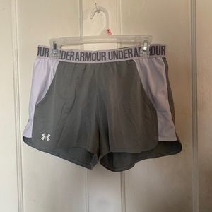 Women’s grey/white Large under armor shorts